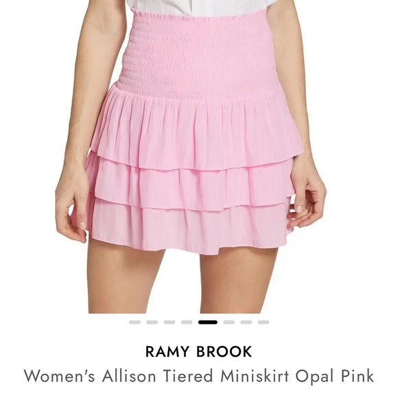 Ramy Brook Allison tiered miniskirt in rare orange color size Small NWTS - Picture 2 of 5